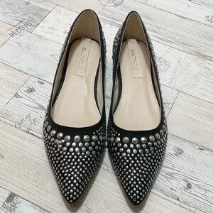 Guilty Soles Stella Black and Silver Studded Flats